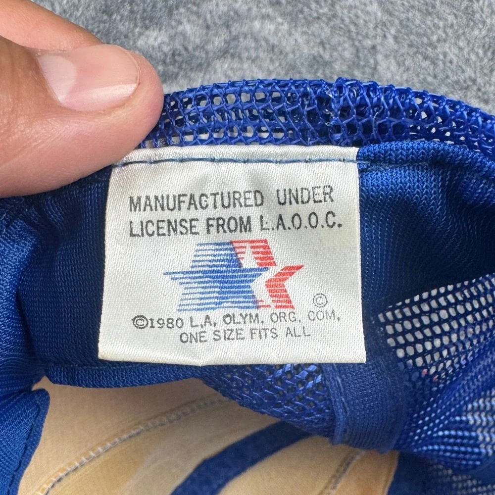 Vintage 1984 Los Angeles Olympics Sam the Eagle Trucker‎ Hat Red White Blue Mesh